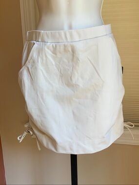 Nicole Miller Beige Drawstring Athletic Skort